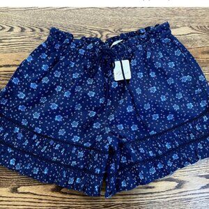 New! Free People Women's Shorts XS Cambridge Printed Pull-On NWT Navy Combo Boho